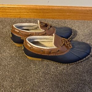 JBU Women's Navy and Brown Winter Boots